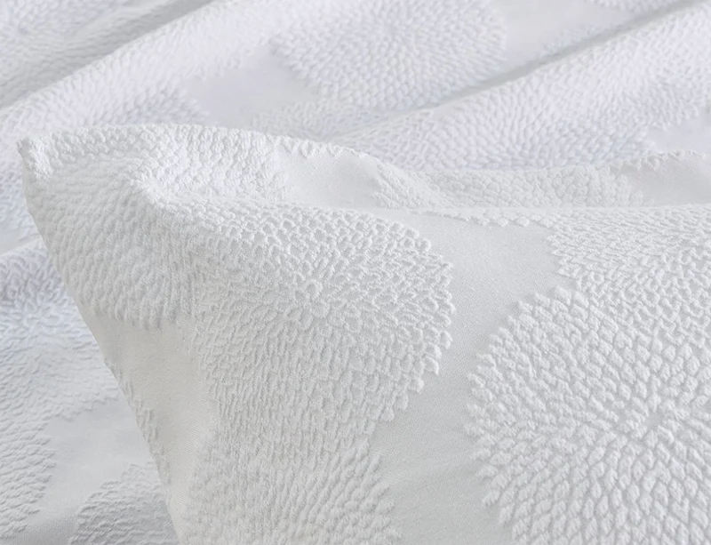 Taie d'oreiller Coton et Polyester - DAHLIA Blanc