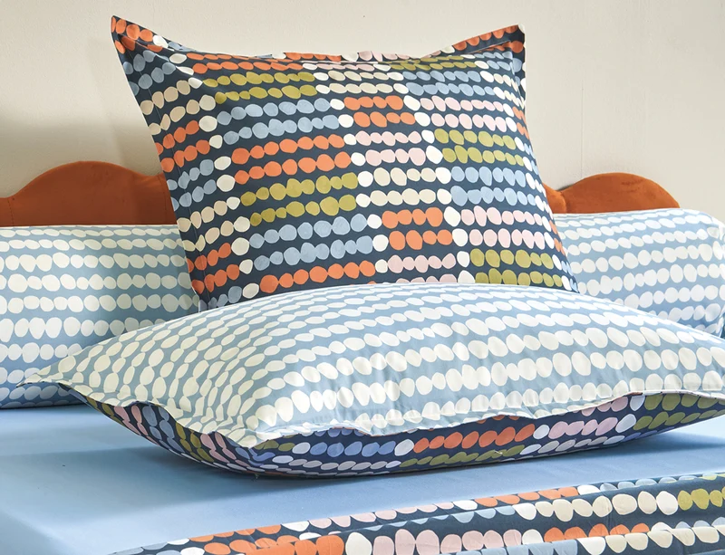 DOTS Bleu Celeste - Percale de coton