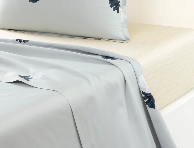 Drap plat Satin de coton - MOONFLOWER Gris