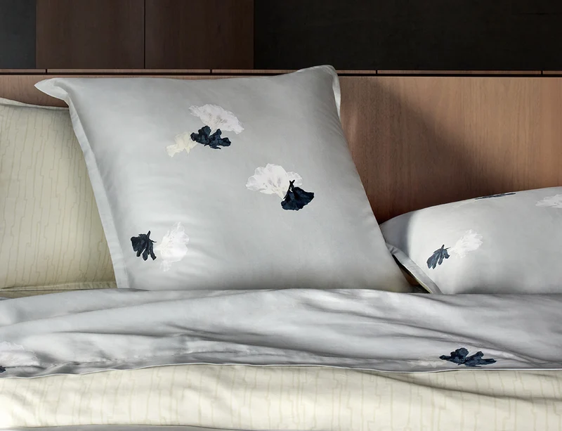 Taie d'oreiller Satin de coton - MOONFLOWER Gris