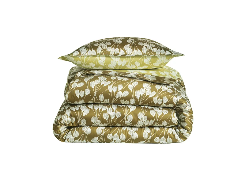 Housse de Couette Satin de coton - ENVOLÉE Kaki
