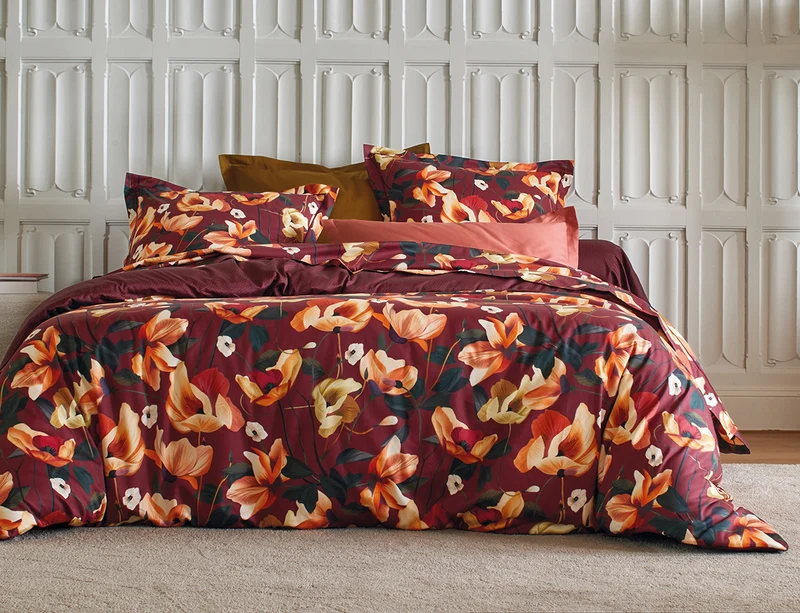 Drap plat Satin de coton - RHAPSODIE Grenat