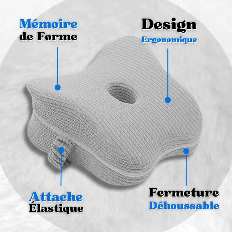 Coussin Genoux pour la Nuit gris clair !