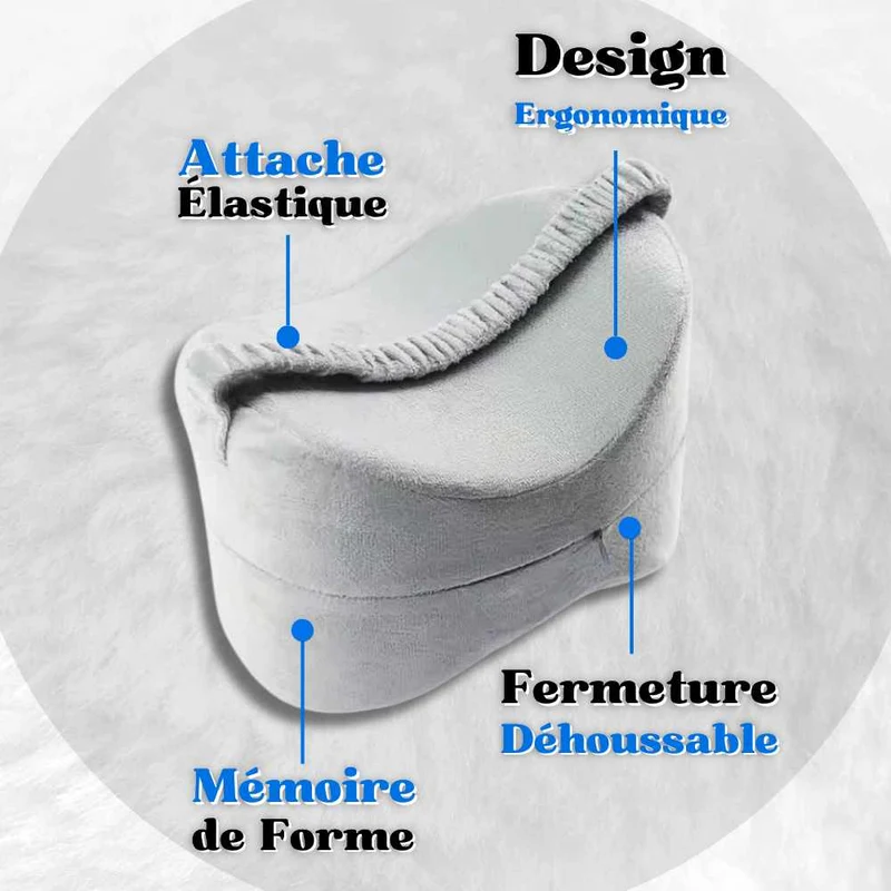 Coussin genoux à mémoire de forme gris !