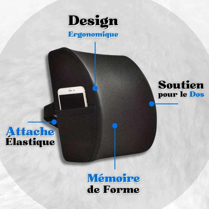 Coussin Lombaire avec Rangement housse noir !
