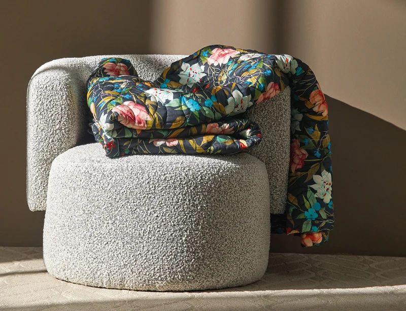 Couvre Lit Matelassé Satin - GIARDINO Nuit