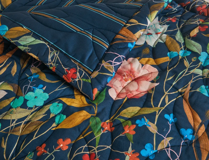 Couvre Lit Matelassé Satin - GIARDINO Nuit