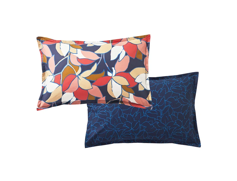 Taie de traversin Percale de coton - UTOPIA Cobalt