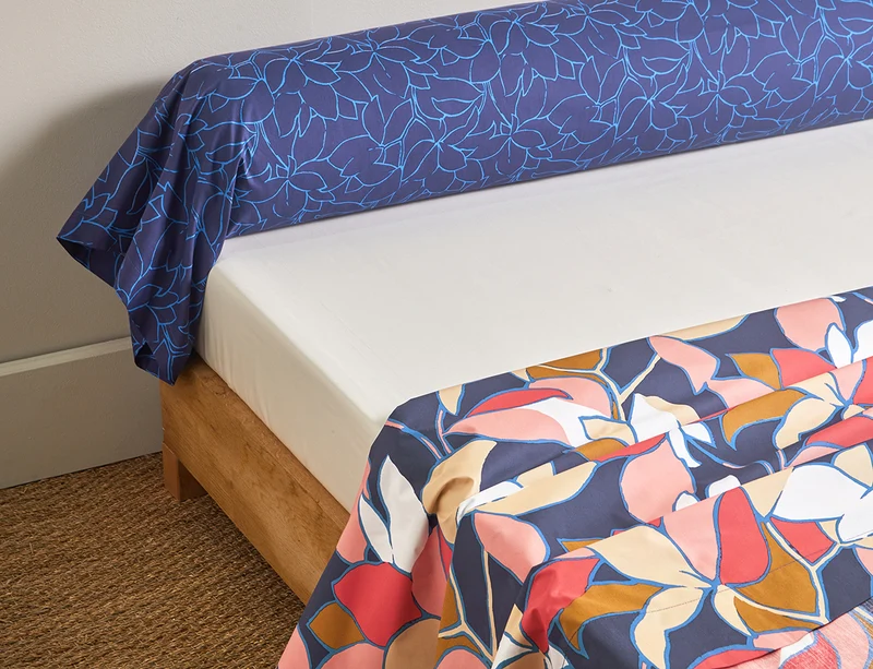 Taie de traversin Percale de coton - UTOPIA Cobalt