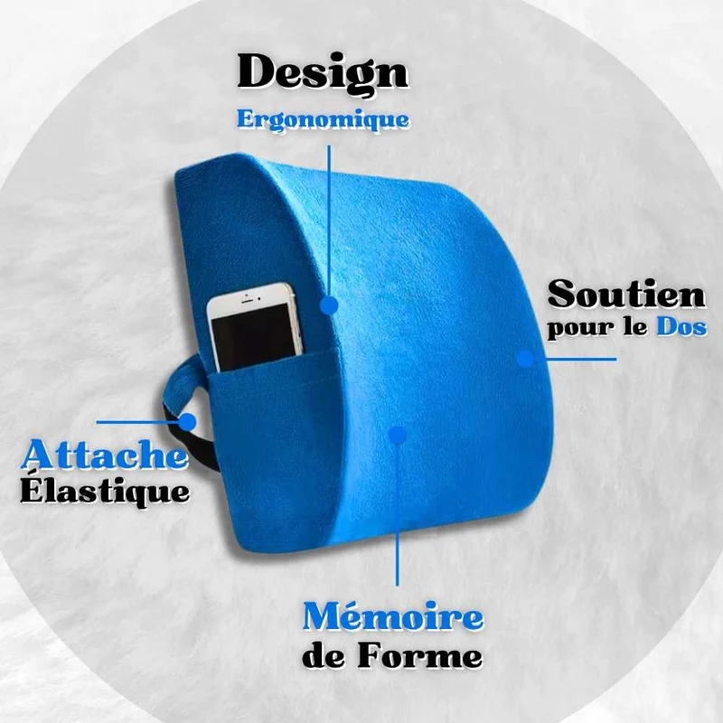 Coussin Lombaire avec Rangement bleu !
