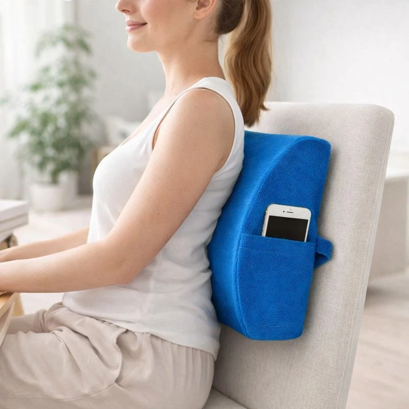 Coussin Lombaire avec Rangement bleu !