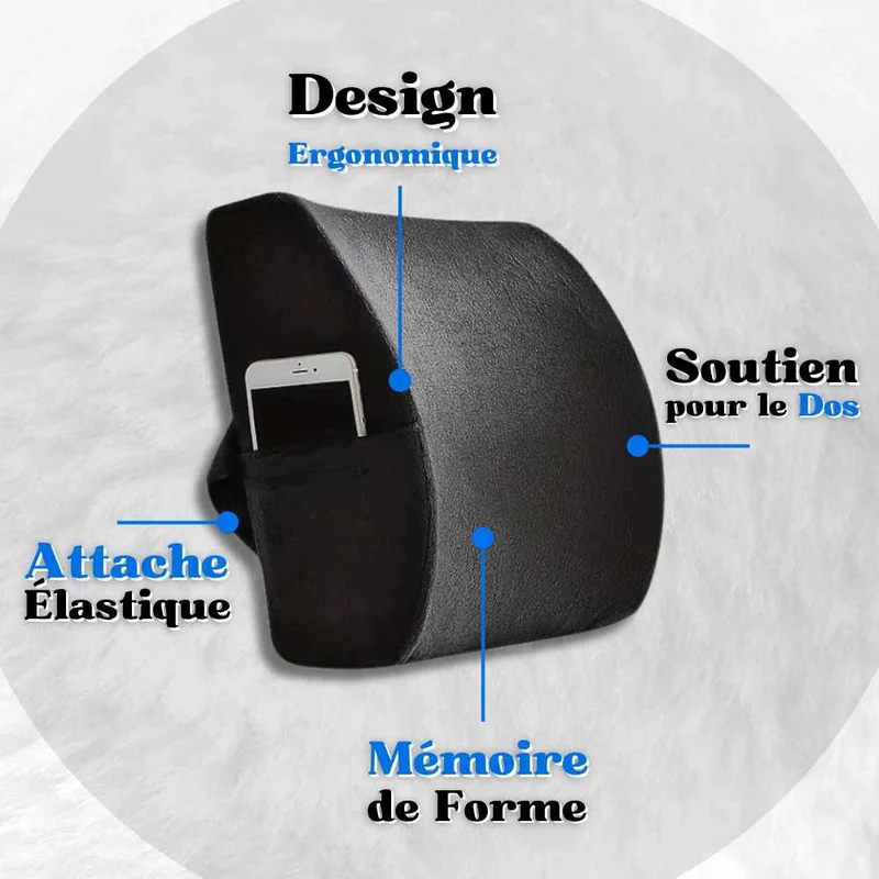 Coussin Lombaire avec Rangement noir !