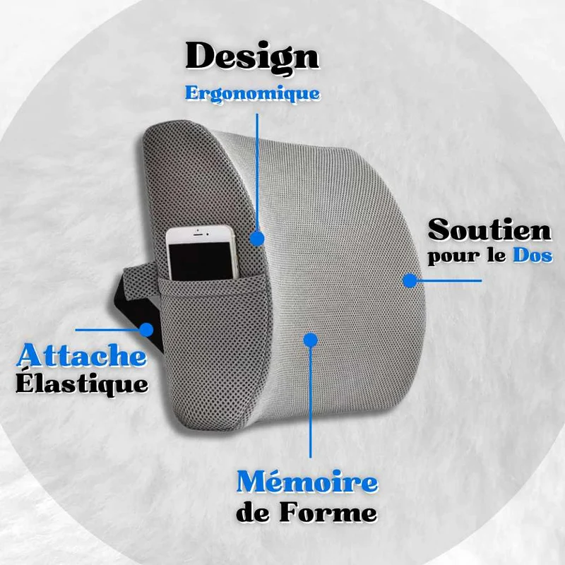 Coussin Lombaire avec Rangement gris !