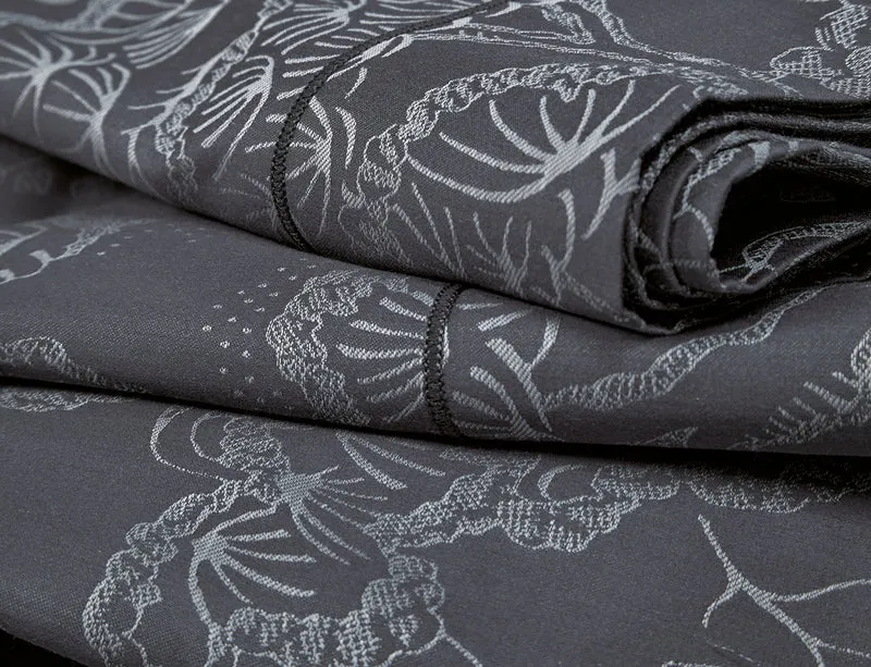 Housse de couette Satin Jacquard - ODYSSÉE Bleu Corinthe