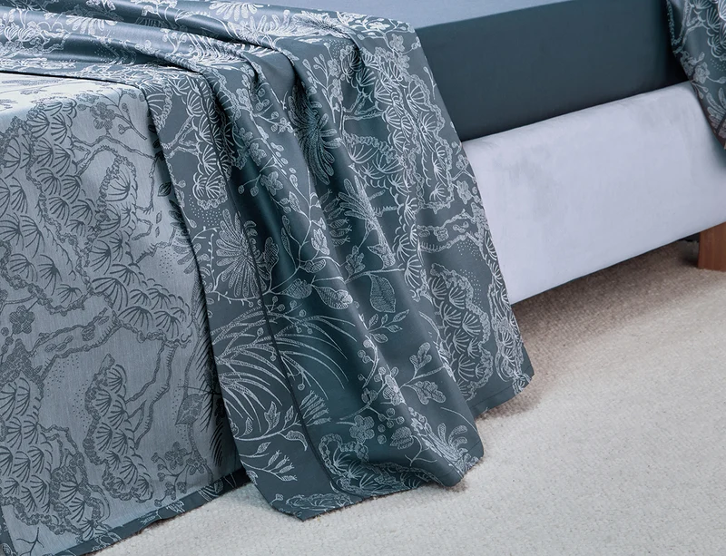 ODYSSÉE Bleu Corinthe - Satin Jacquard