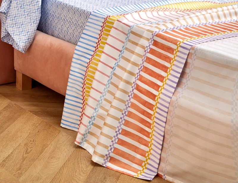 Drap plat Satin imprimé - PORTOFINO Pastel