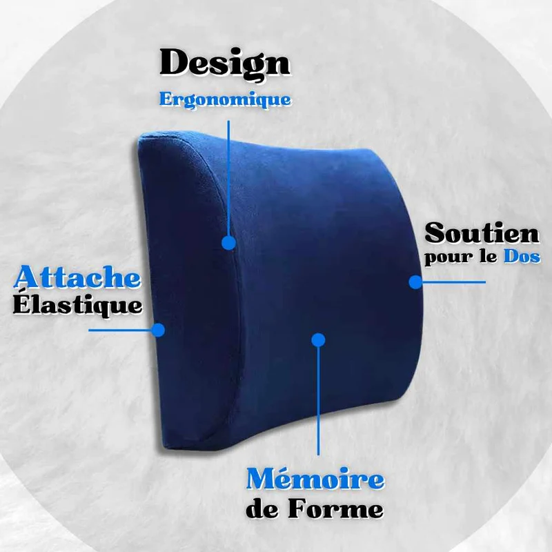 Coussin Lombaire mémoire de forme bleu !