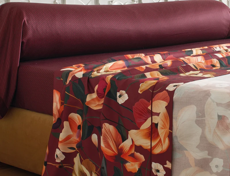 Housse de couette Satin de coton - RHAPSODIE Grenat