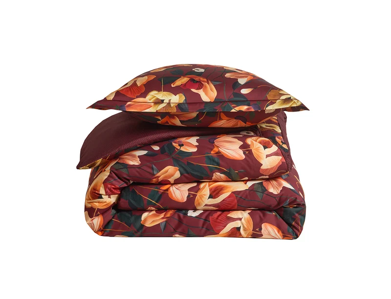 Housse de couette Satin de coton - RHAPSODIE Grenat