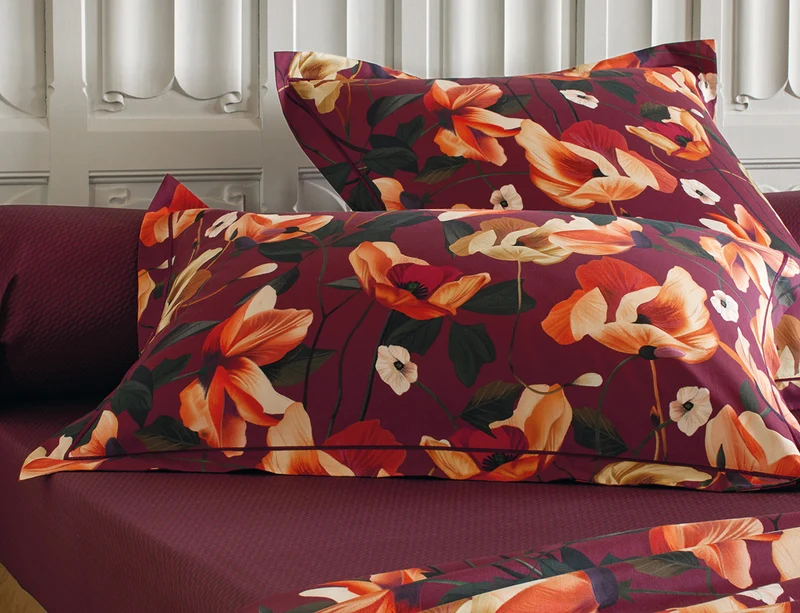 Housse de couette Satin de coton - RHAPSODIE Grenat