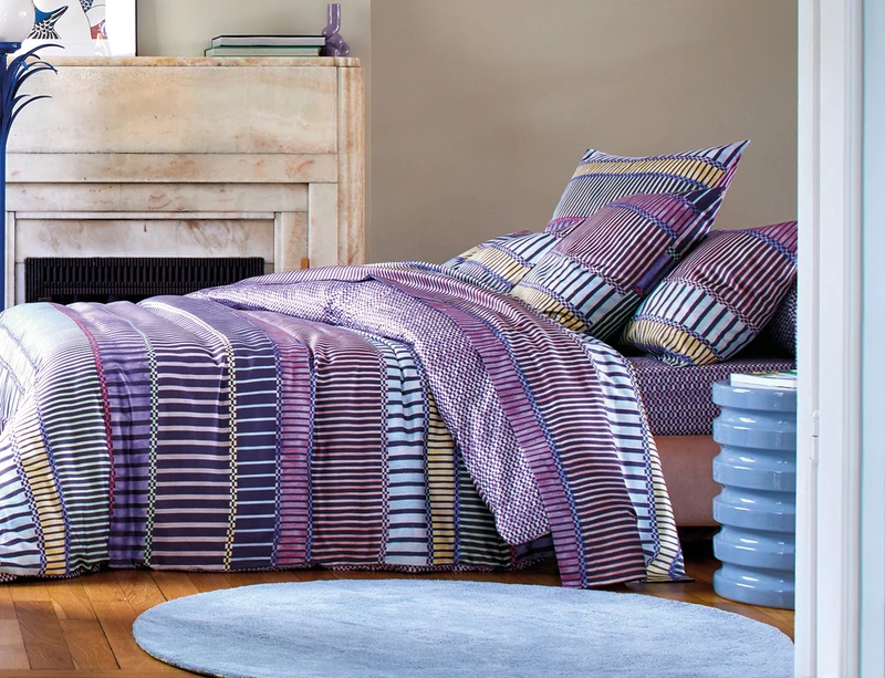 Taie de traversin Satin imprimé - PORTOFINO Ultraviolet
