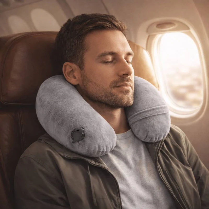 Coussin Avion Gonflable gris !