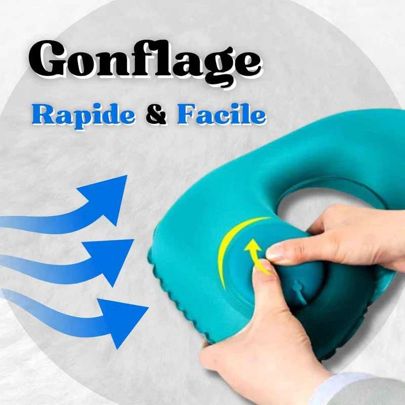 Coussin Avion Gonflable Facile bleu !