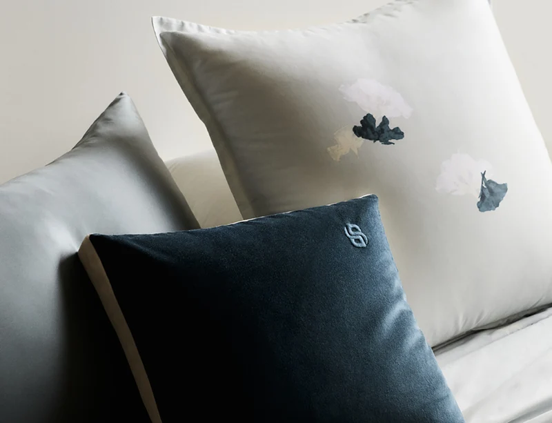 Taie d'oreiller Satin de coton - MOONFLOWER Gris