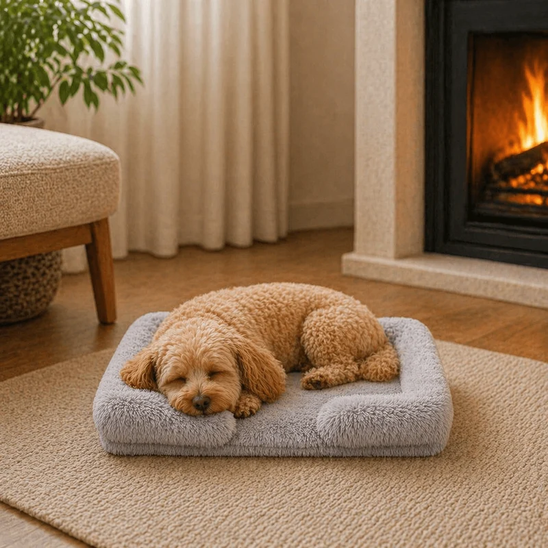 Coussin chien Anti-stress & Déhoussable gris