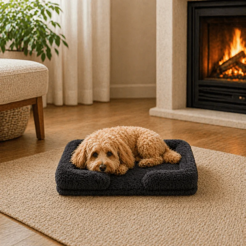 Coussin chien Anti-stress & Déhoussable noir