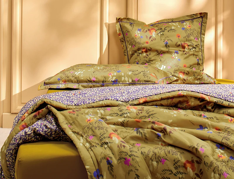 Taie oreiller Satin de coton - GAIA Ocre