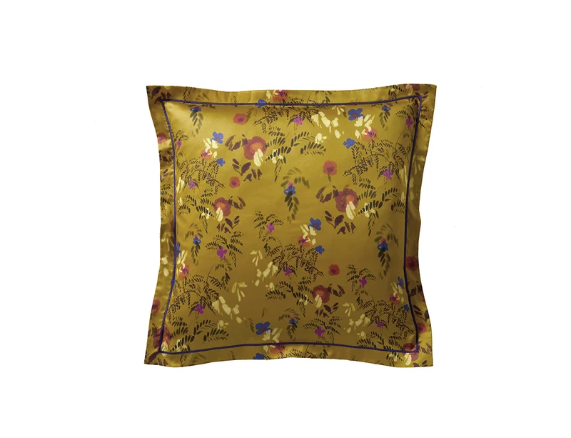 Taie oreiller Satin de coton - GAIA Ocre
