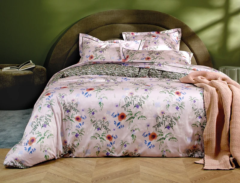 Drap plat Satin de coton - GAIA Mauve