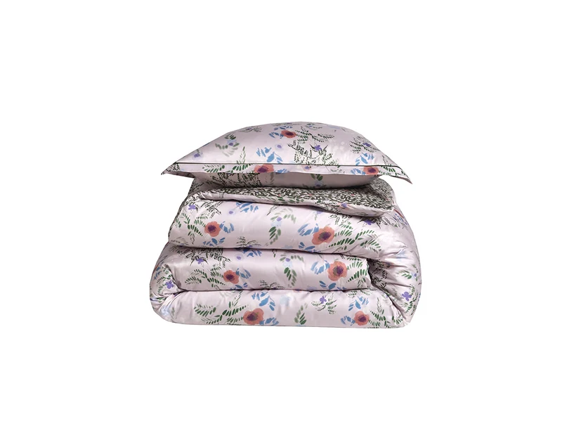 Housse de couette Satin de coton - GAIA Mauve