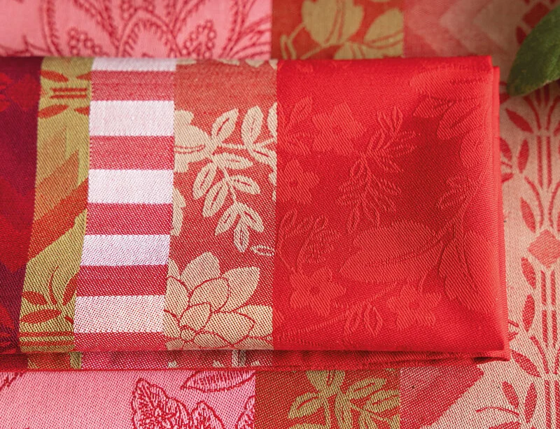 Serviette de table Coton Jacquard - GIPSY Rubis