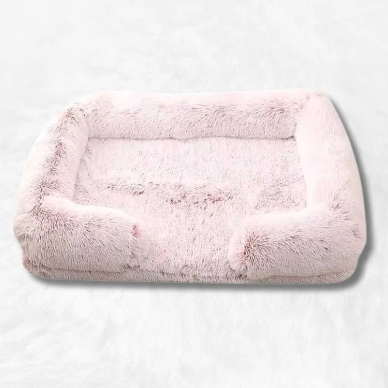 Coussin chien Anti-stress & Déhoussable rose clair !