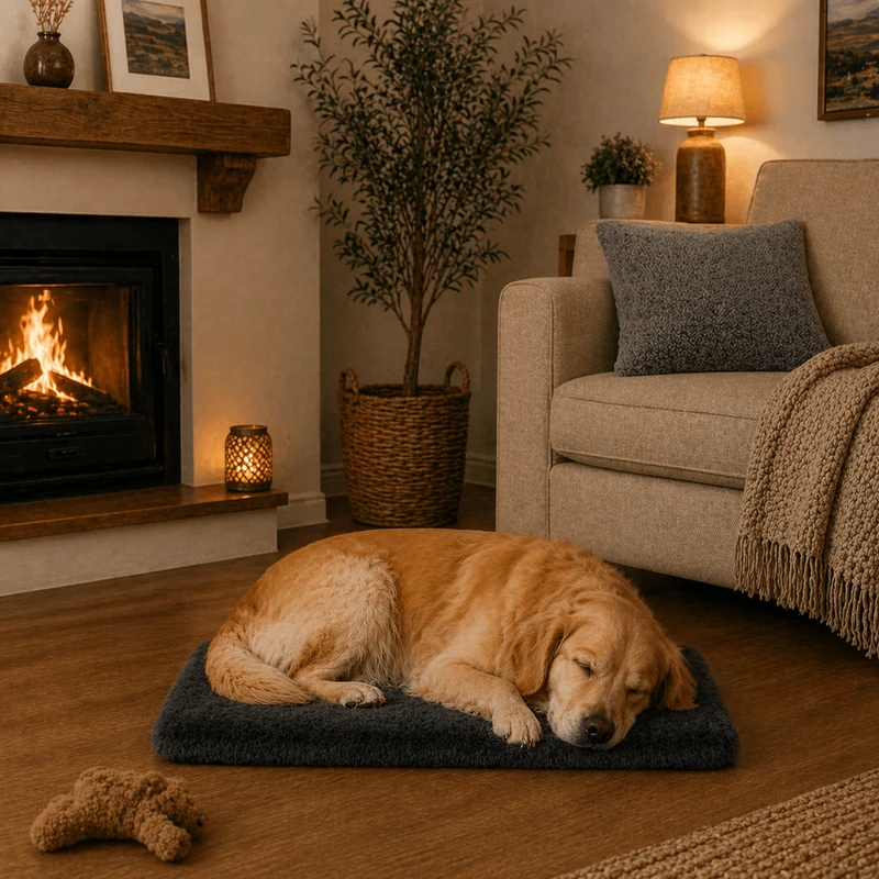 Lit Coussin Déhoussable Noir pour Chien !