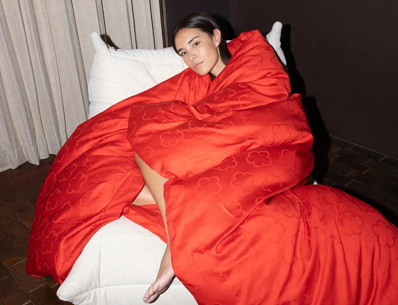 Drap housse Satin Jacquard - K HANADOT Pavot