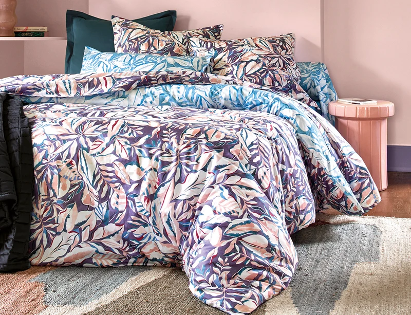Taie d'oreiller Satin Imprimé - EUPHORIA Améthyste