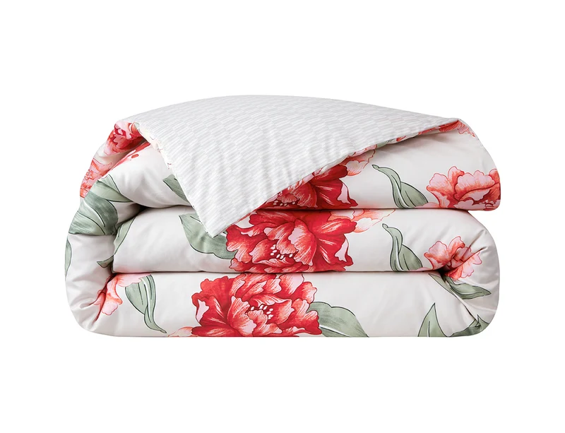 Taie d'oreiller Satin de coton - PEONY Rouge