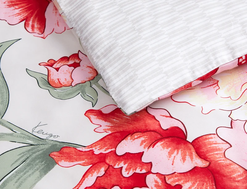 Taie d'oreiller Satin de coton - PEONY Rouge