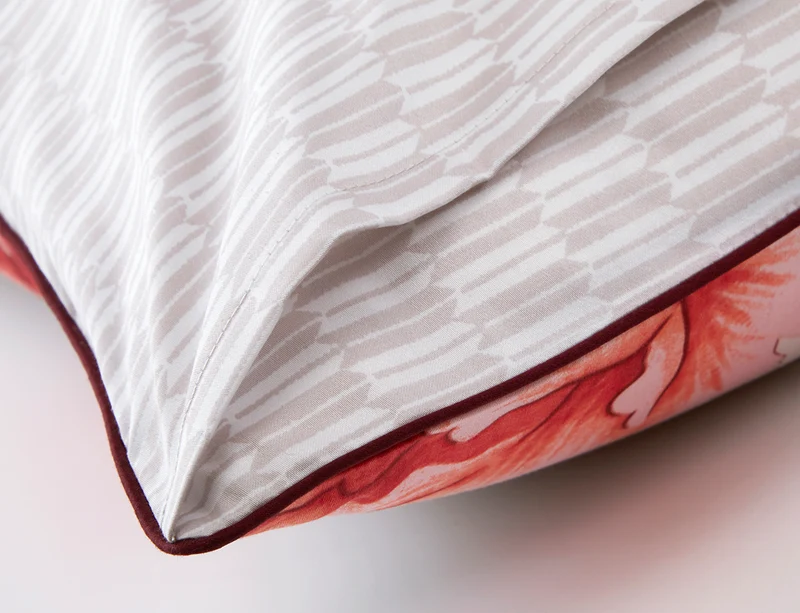 Taie d'oreiller Satin de coton - PEONY Rouge