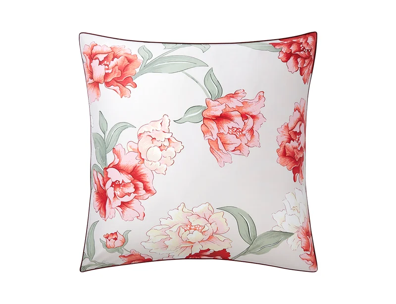 Taie d'oreiller Satin de coton - PEONY Rouge