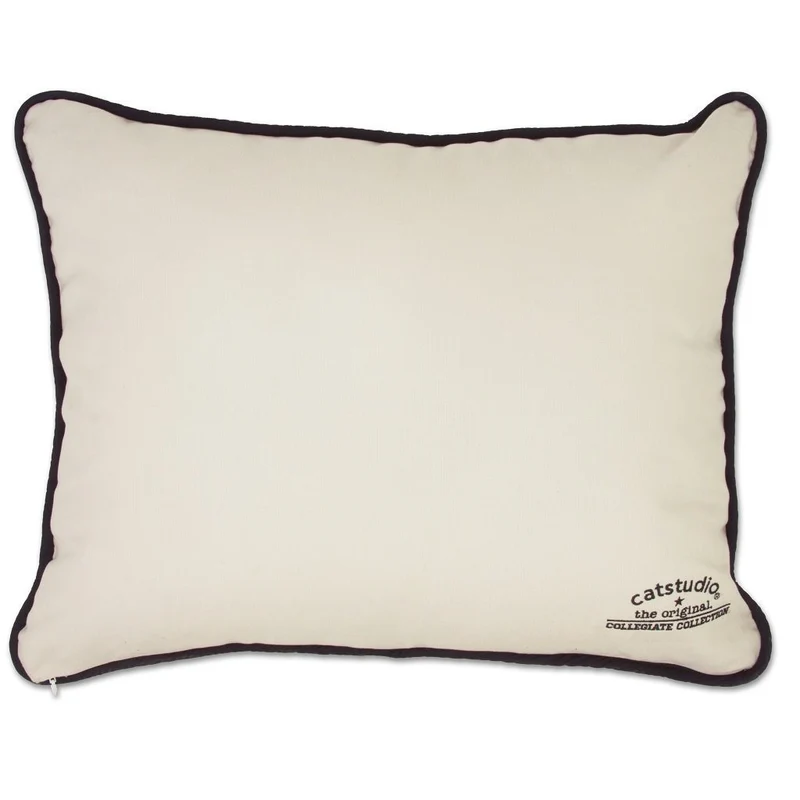 Boston University Embroidered CatStudio Pillow