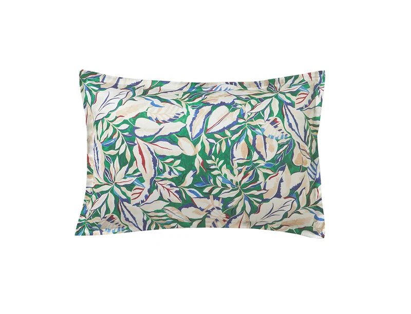 Taie d'oreiller Satin Imprimé - EUPHORIA Emeraude