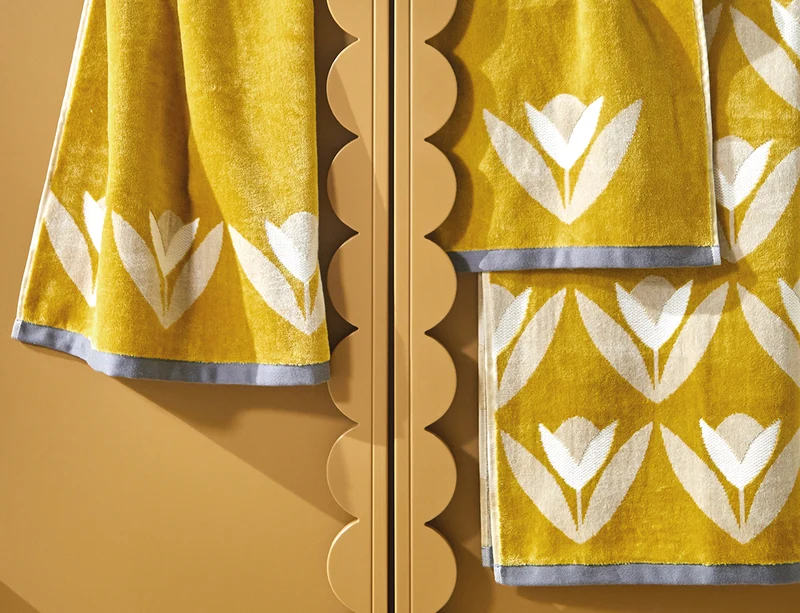 Serviette de Toilette Coton - TULIPA Ocre