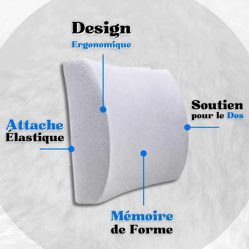 Coussin Lombaire mémoire de forme gris !