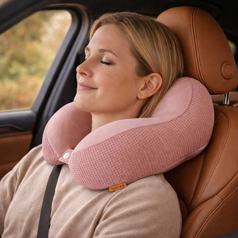 Coussin de Voyage Voiture rose !