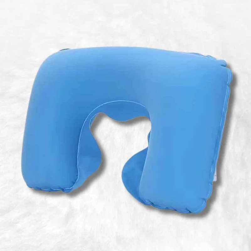 Coussin Avion Gonflable Confort bleu clair !