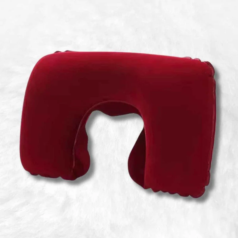 Coussin Avion Gonflable Confort bordeaux !